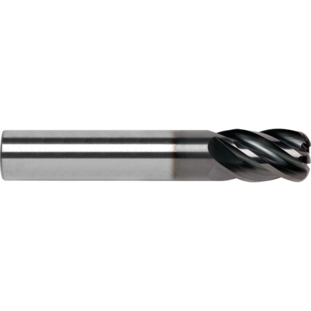Robbjack 0.25-in Dia 5-Flute End Mill, 0.75-in LOC, 0.25-in Shank, 2.5-in OAL, 0.017-in CR, AlTiN Coating XG-502-08-FL